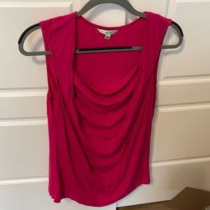 CAbi #747 Petunia Pink Soft Stretch Rayon Knit Drape Neck Tank Top, size large